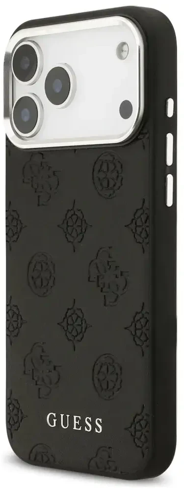 Guess Peony Hot Stamp Script MagSafe dėklas skirtas Apple iPhone 17 Pro Max Juodas