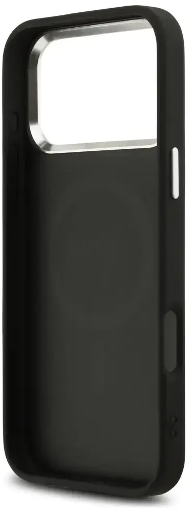 Guess Peony Hot Stamp Script MagSafe dėklas skirtas Apple iPhone 17 Pro Max Juodas
