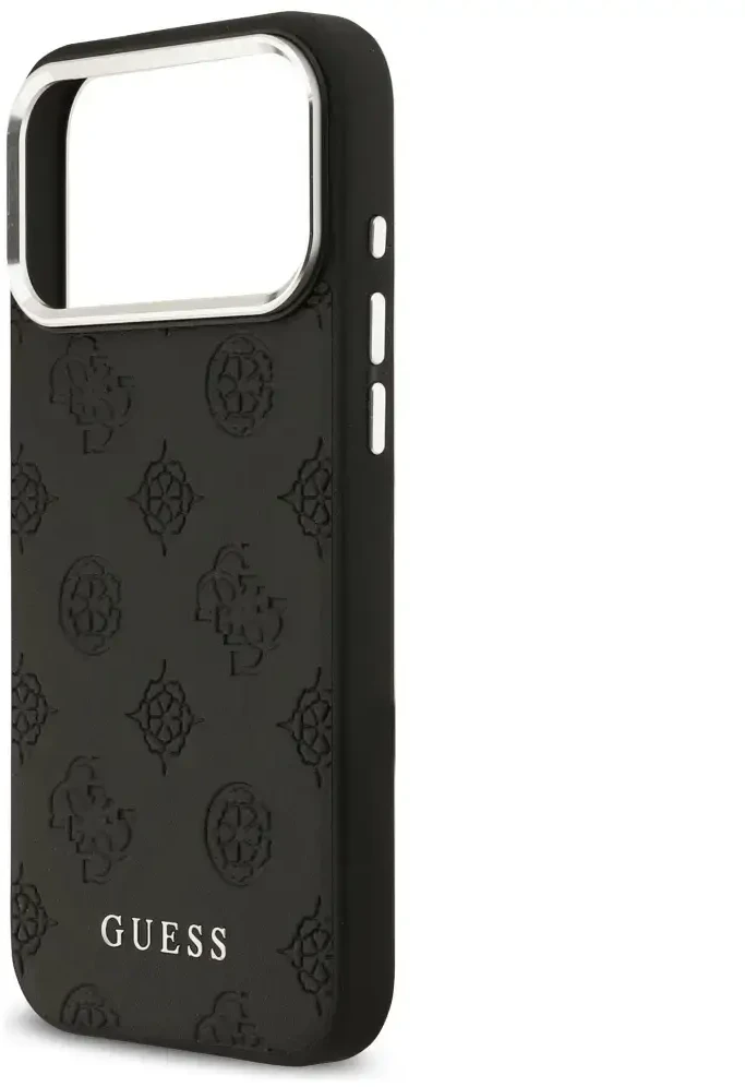 Guess Peony Hot Stamp Script MagSafe dėklas skirtas Apple iPhone 17 Pro Max Juodas