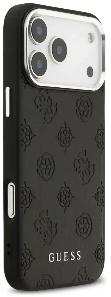 Guess Peony Hot Stamp Script MagSafe dėklas skirtas Apple iPhone 17 Pro Max Juodas