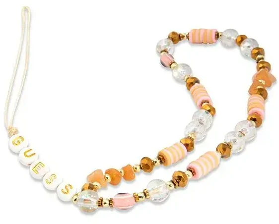 Guess virvelė telefonui GUSTBOHP rudos spalvos Beads Bohemia