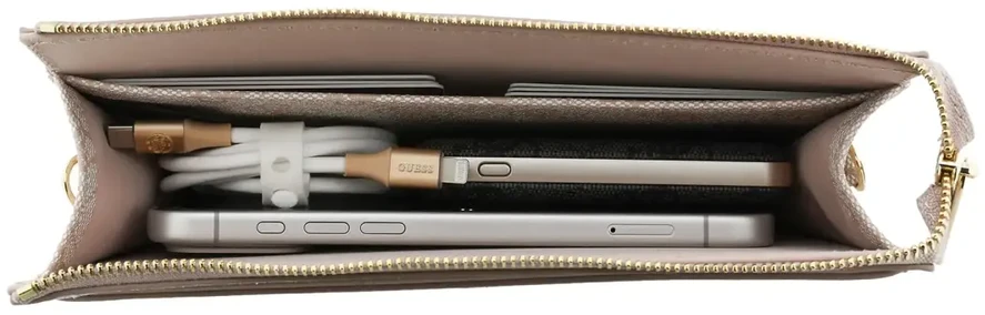 Guess PU 4G Metal Logo Phone Bag rožinės spalvos