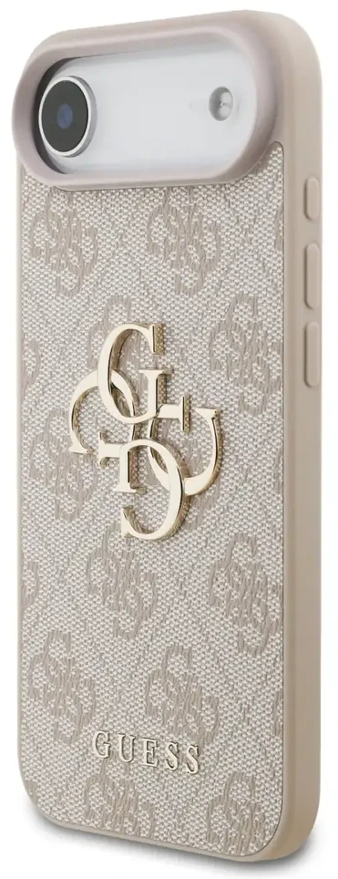 Dėklas Guess PU 4G Metal Logo Strap Case for Apple iPhone Air rožinės spalvos
