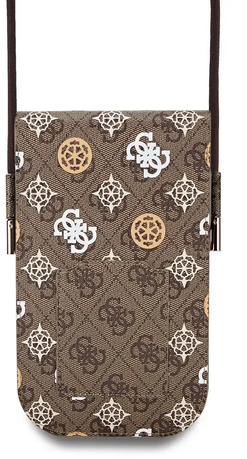 Dėklas Guess PU 4G Peony Multicolor krepšys telefonui rudos spalvos