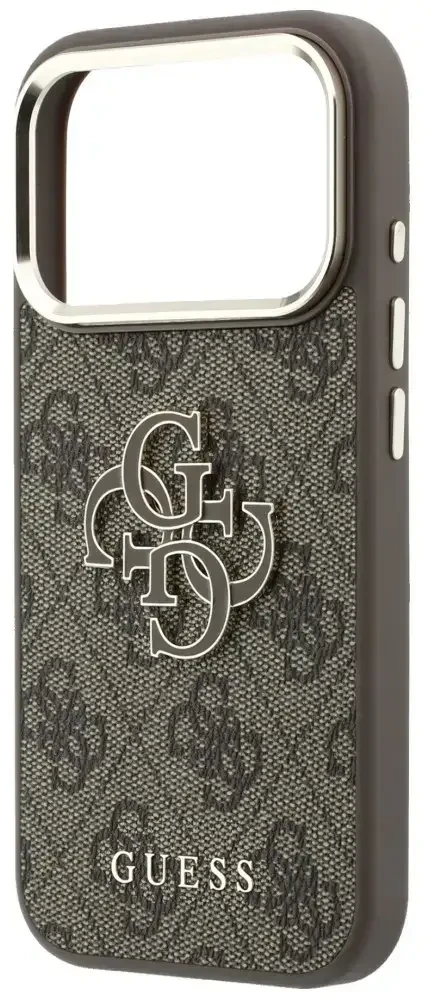 Dėklas Guess 4G & Big Resin Logo skirtas iPhone 18 Pro / iPhone 17 Pro rudas