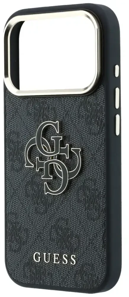 Dėklas Guess 4G & Big Resin Logo, skirtas iPhone 18 Pro Max / iPhone 17 Pro Max, juodas