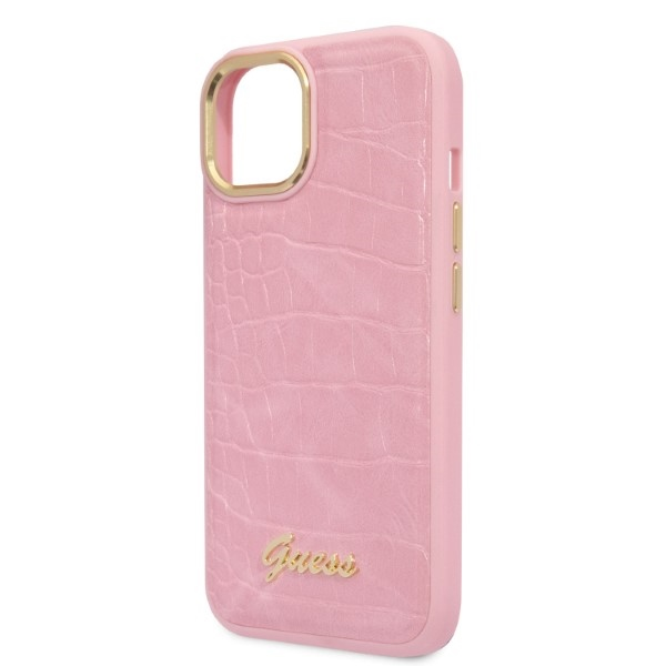 Dėklas GUESS GUHCP14SHGCRHP IPHONE 14/15/13 6.1 "Rožinis / Rožinis HARDCASE CROCO COLLECTION