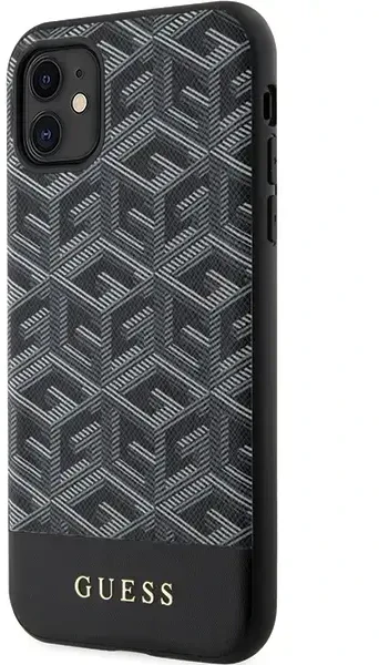 Guess PU G Cube telefono dėklas su MagSafe palaikymu, skirtas iPhone 11, juodas
