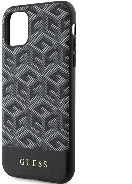 Guess PU G Cube telefono dėklas su MagSafe palaikymu, skirtas iPhone 11, juodas
