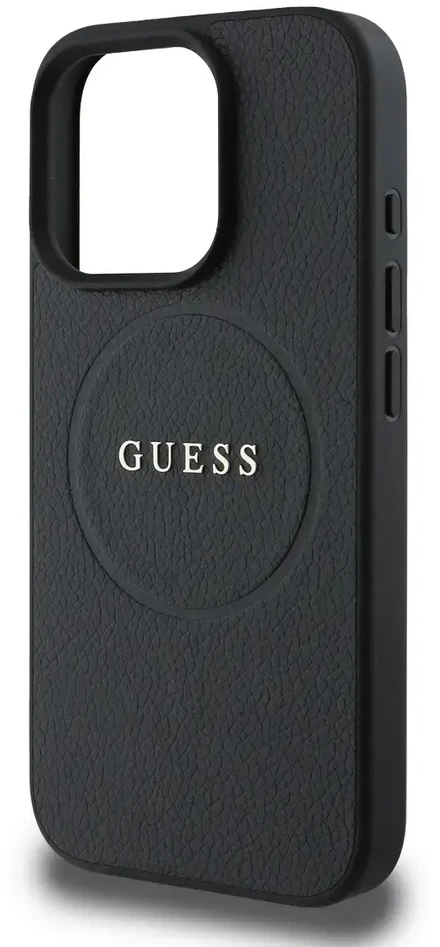 Guess PU Grained Classic Logo MagSafe Apple iPhone 16 Pro dėklas telefonui juodos spalvos