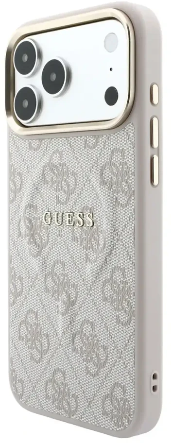 Guess Embossed 4G Classic MagSafe dėklas skirtas iPhone 18 Pro / iPhone 17 Pro Rožinė