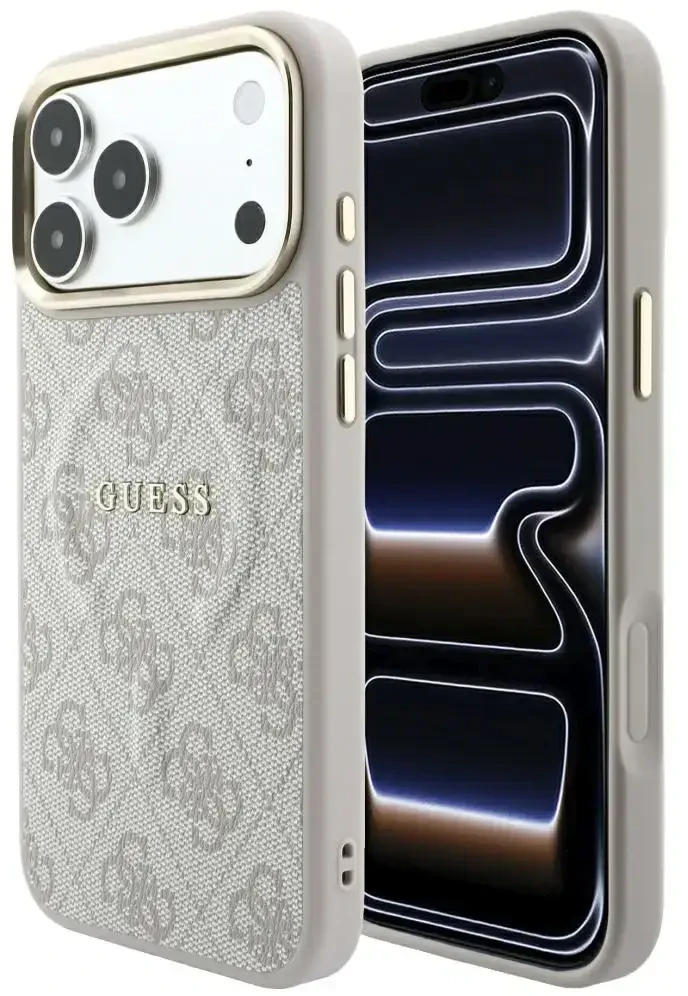 Guess Embossed 4G Classic MagSafe dėklas skirtas iPhone 18 Pro / iPhone 17 Pro Rožinė