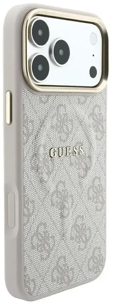 Guess Embossed 4G Classic MagSafe dėklas skirtas iPhone 18 Pro / iPhone 17 Pro Rožinė