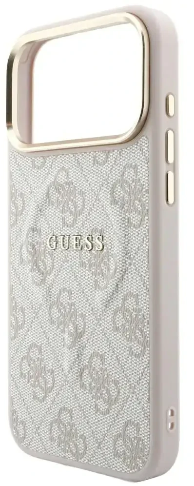 Guess Embossed 4G Classic MagSafe dėklas skirtas iPhone 18 Pro / iPhone 17 Pro Rožinė