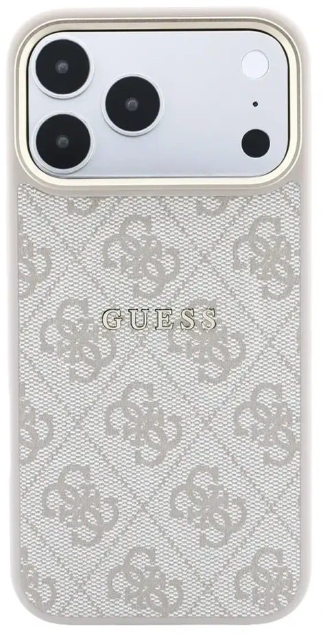 Guess Embossed 4G Classic MagSafe dėklas skirtas iPhone 18 Pro / iPhone 17 Pro Rožinė