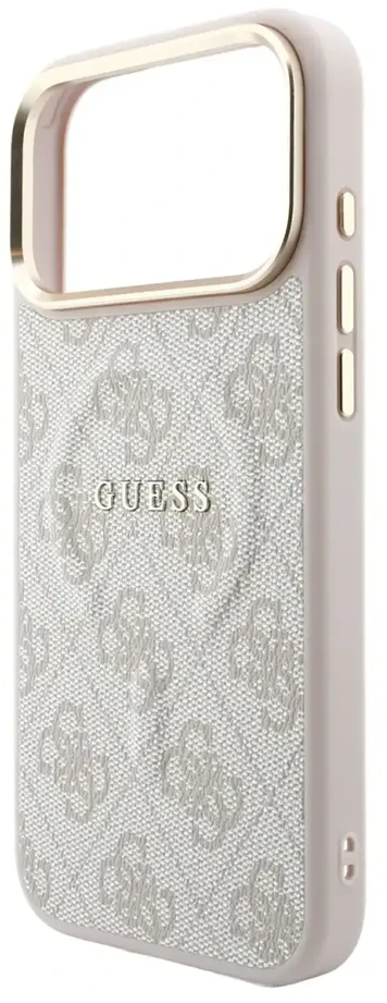 Guess Embossed 4G Classic MagSafe dėklas skirtas iPhone 18 Pro / iPhone 17 Pro Rožinė