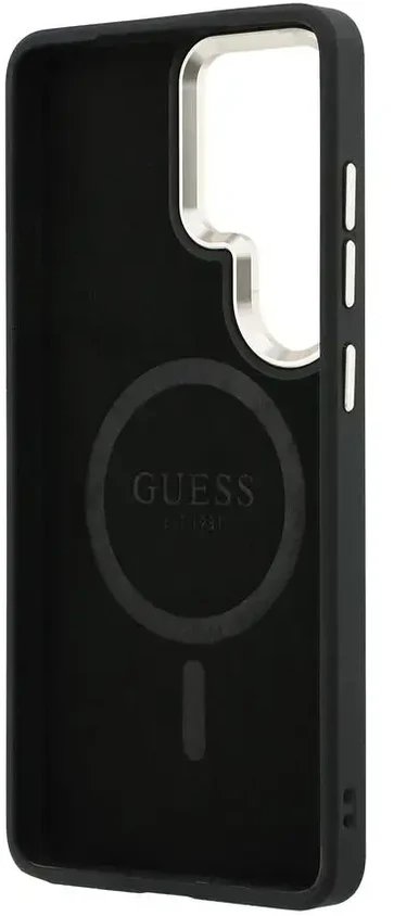 Dėklas „Guess“ PU odos 4G auksinis rėmelis telefono dėklui, skirtas „Samsung Galaxy S26 Ultra“ (S948), rudas