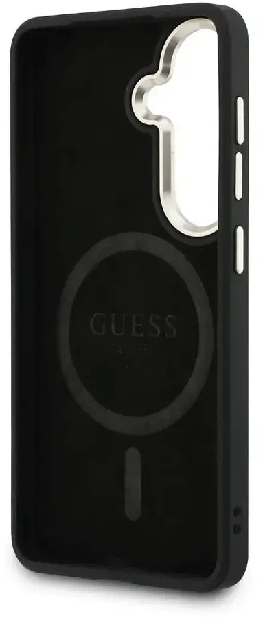 „Guess“ PU odos 4G auksinio rėmelio telefono dėklas, skirtas „Samsung Galaxy S26“ (S942), rudas