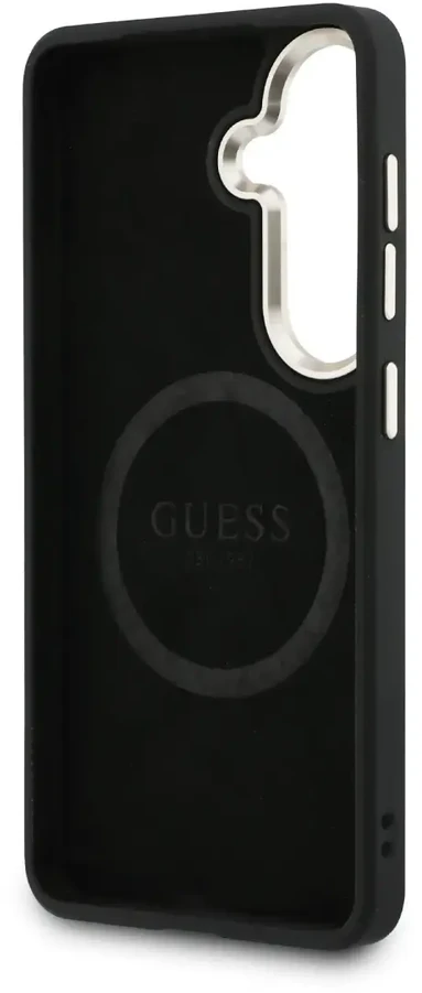 „Guess“ perforuotas PU telefono dėklas su 4G logotipu ir „MagSafe“ palaikymu, skirtas „Samsung Galaxy S26“ (S942), rudas