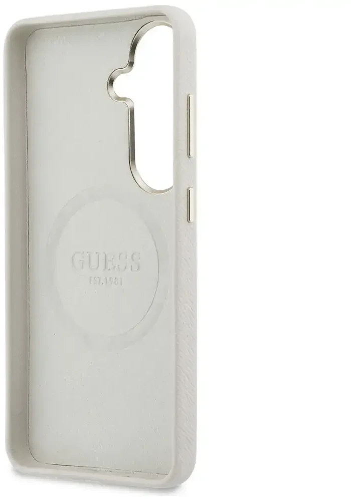 Telefono dėklas MagSafe suderinamas smėlio spalvos Guess