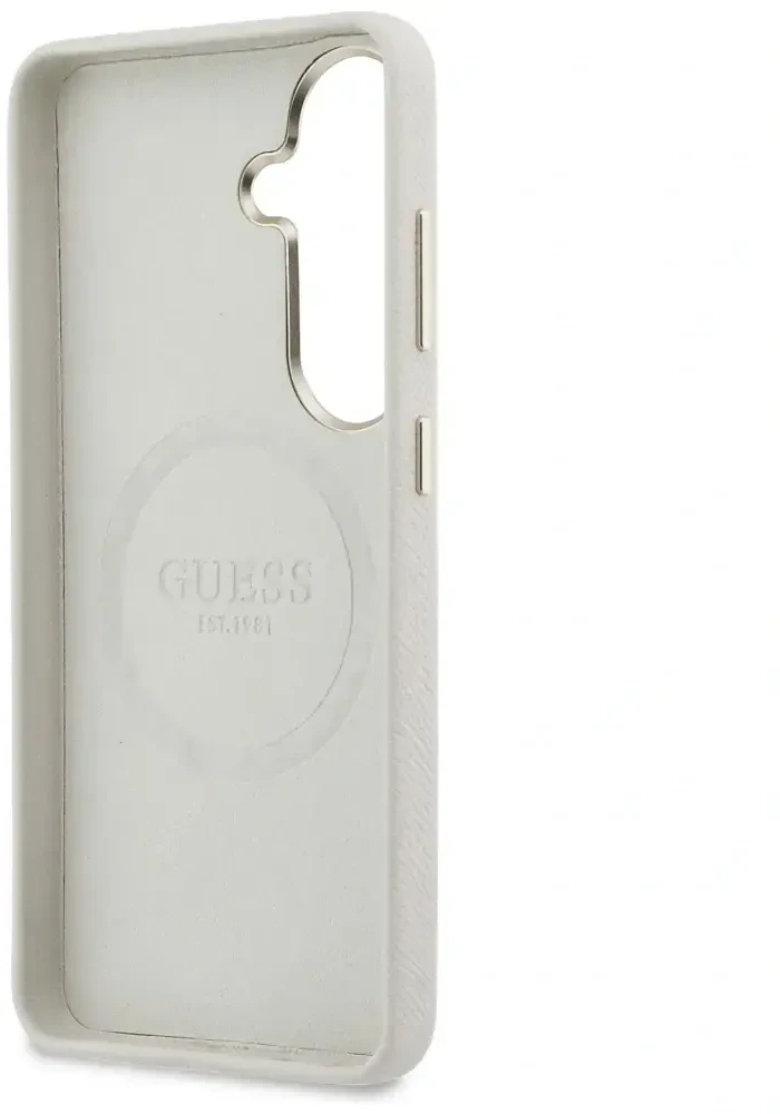 Telefono dėklas MagSafe suderinamas smėlio spalvos Guess