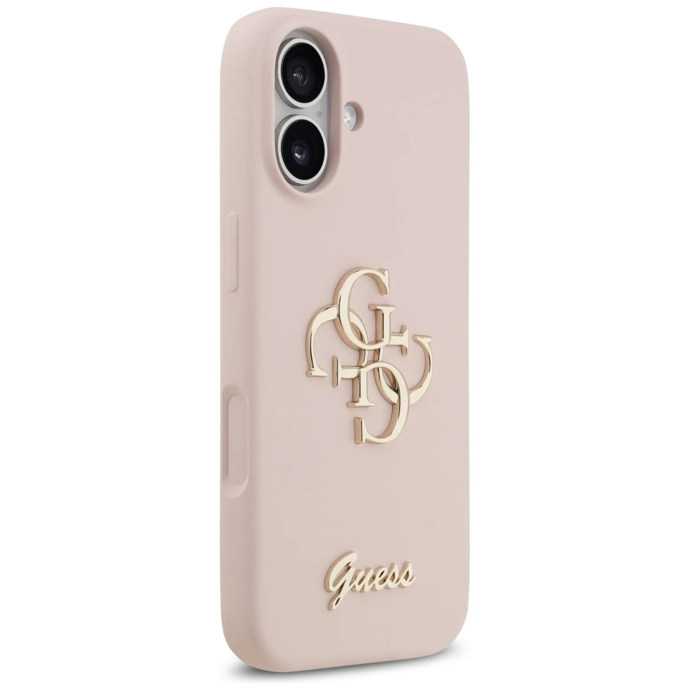 GUESS dėklas, skirtas IPHONE 17 GUHCP17SSC4GSMP (silikoninis su dideliu 4G užrašu), rožinis
