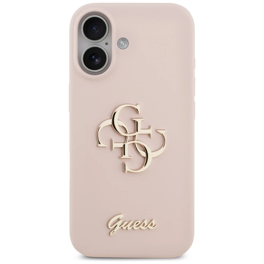 GUESS dėklas, skirtas IPHONE 17 GUHCP17SSC4GSMP (silikoninis su dideliu 4G užrašu), rožinis