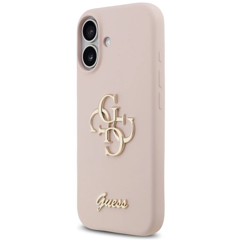 GUESS dėklas, skirtas IPHONE 17 GUHCP17SSC4GSMP (silikoninis su dideliu 4G užrašu), rožinis