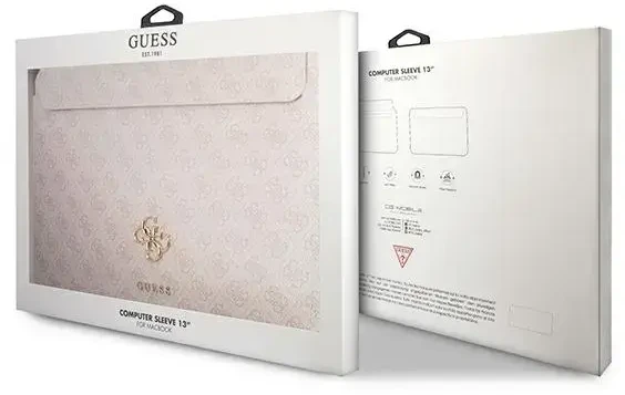 Guess PU 4G Metal Logo Computer Sleeve 13" Rožinė