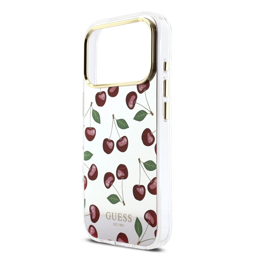 Guess TPU Glitter Cherry MagSafe dėklas skirtas iPhone 17 Pro Max