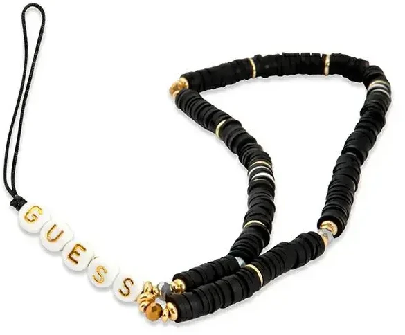 Guess zawieszka GUSTPEARK Phone virvelė telefonui juodos spalvos Heishi Beads