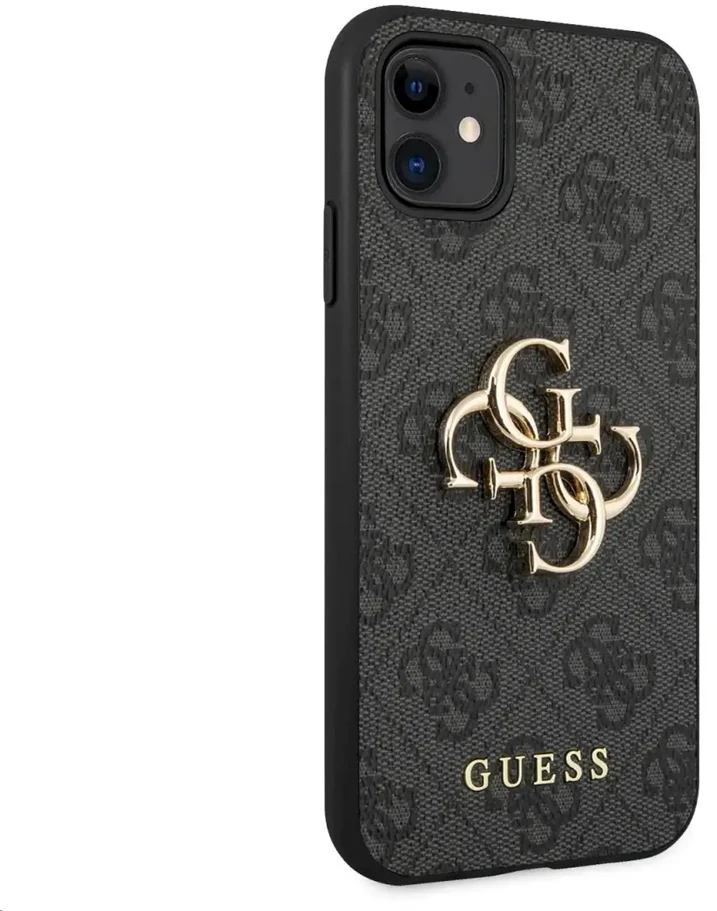 „Guess“ – „Guess“ PU 4G metalinis dėklas su logotipu, skirtas iPhone 11, pilkas