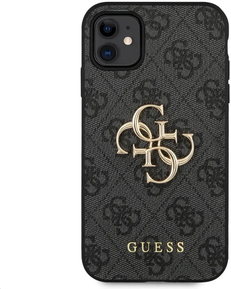 „Guess“ – „Guess“ PU 4G metalinis dėklas su logotipu, skirtas iPhone 11, pilkas