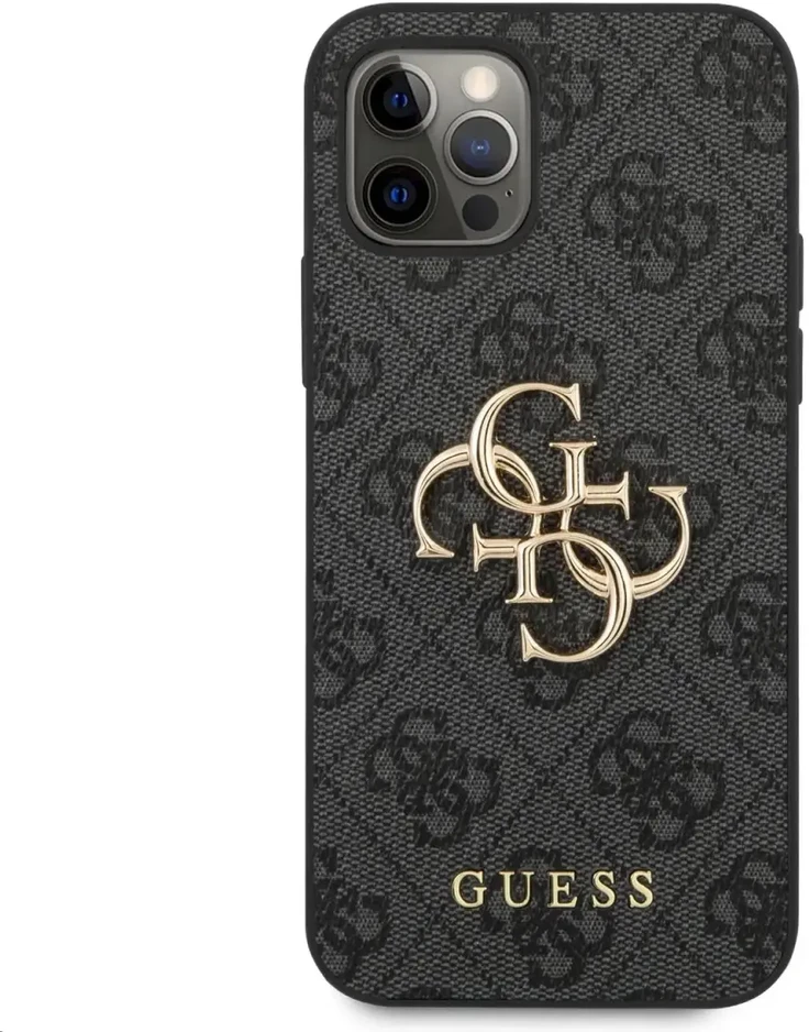 „Guess“ metalinis dėklas „Apple iPhone 12 Pro Max“ su logotipu, pilkas