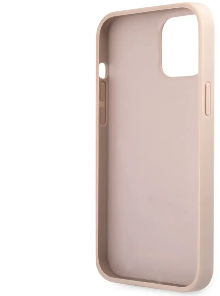 Guess - Guess PU 4G metalinis dėklas su logotipu, skirtas iPhone 12/12 Pro, Rožinė