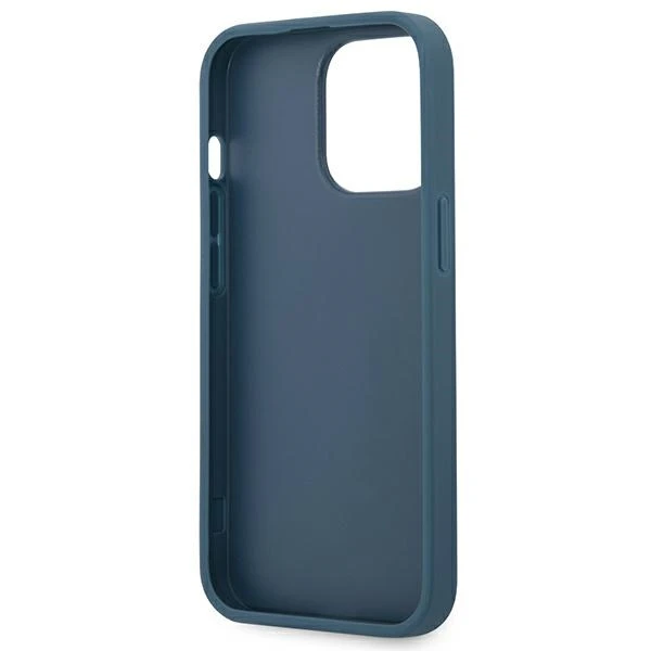 Dėklas GUHCP13L4GDBL Guess PU 4G Printed Stripe Case, skirtas iPhone 13 Pro, mėlynas