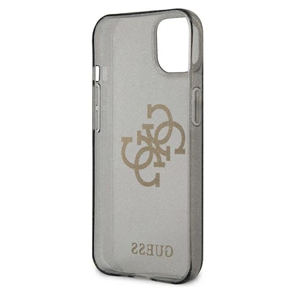 Dėklas GUHCP13MPCUGL4GBK Guess TPU Big 4G Full Glitter Case, skirtas iPhone 13, juodas
