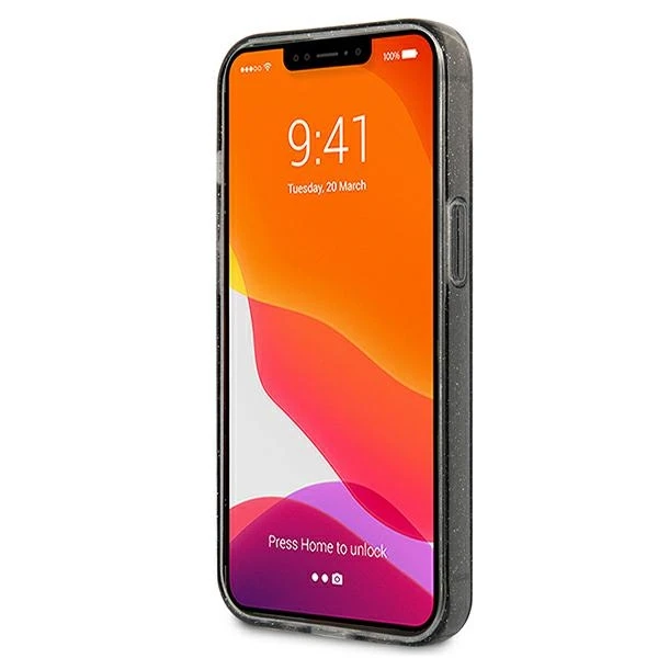 Dėklas GUHCP13MPCUGL4GBK Guess TPU Big 4G Full Glitter Case, skirtas iPhone 13, juodas