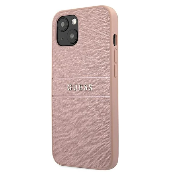 Dėklas Guess GUHCP13SPSASBPI iPhone 13 mini5,4" rožinė/pink hardcase Saffiano Stripe