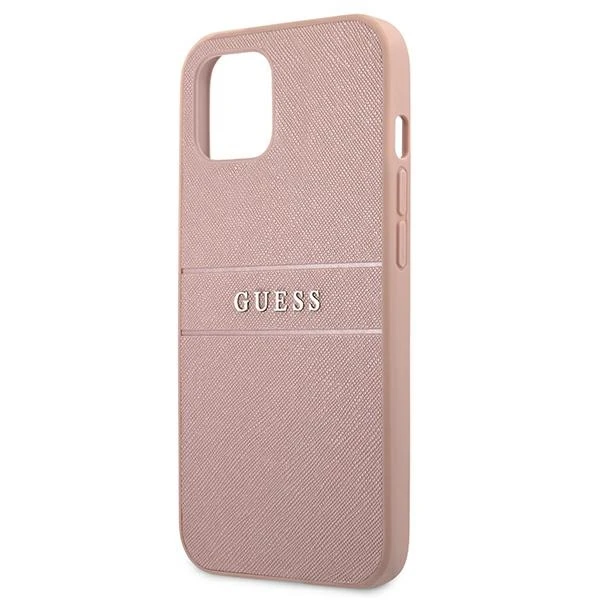 Dėklas Guess GUHCP13SPSASBPI iPhone 13 mini5,4" rožinė/pink hardcase Saffiano Stripe