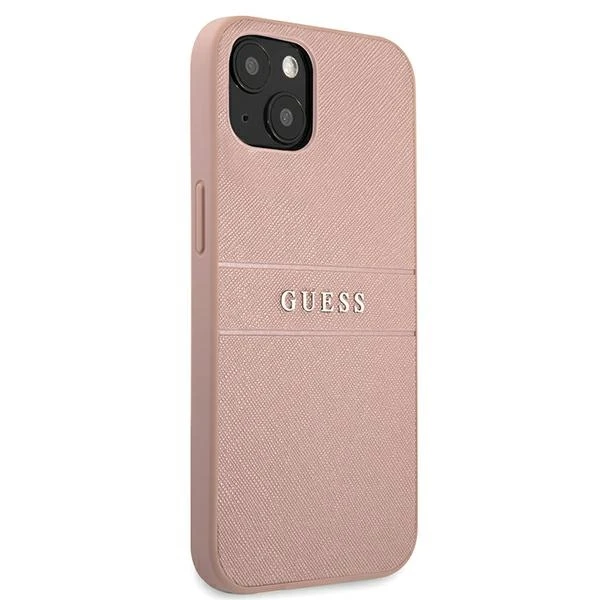 Dėklas Guess GUHCP13SPSASBPI iPhone 13 mini5,4" rožinė/pink hardcase Saffiano Stripe