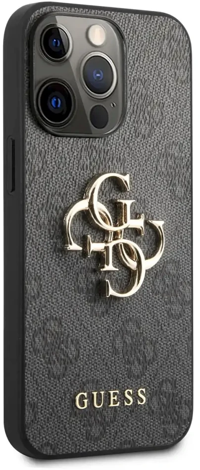Dėklas Guess Apple iPhone 13 Pro Max Metal Logo Case Pilkas