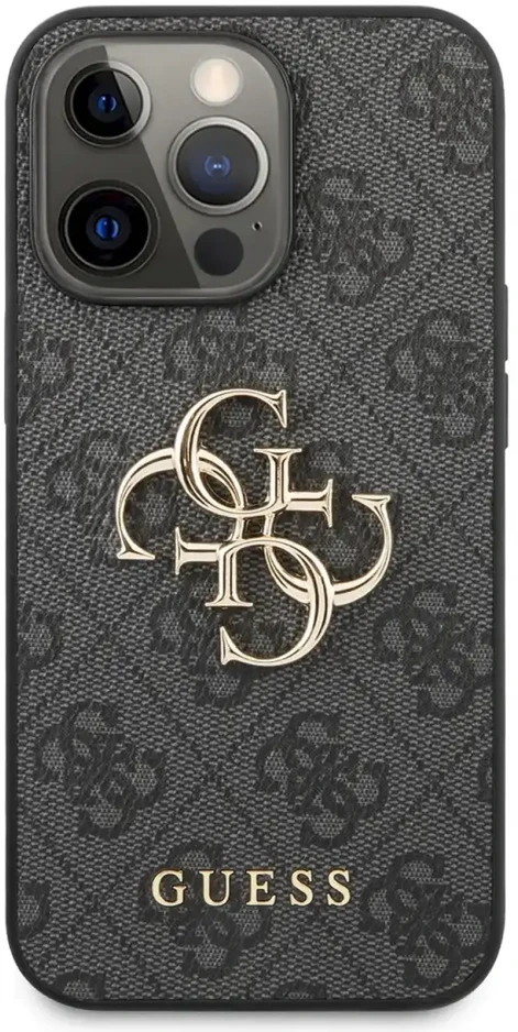 Dėklas Guess Apple iPhone 13 Pro Max Metal Logo Case Pilkas