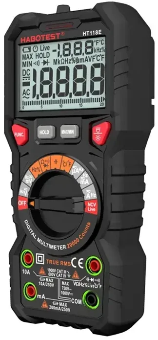„Habotest HT118E“ universalus skaitmeninis multimetras su true RMS NCV