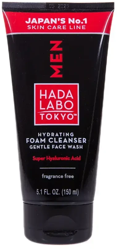 Hada Labo Tokyo Men Hyaluronic Acid Eliminates Impurities Cleansing Foam, 150 ml