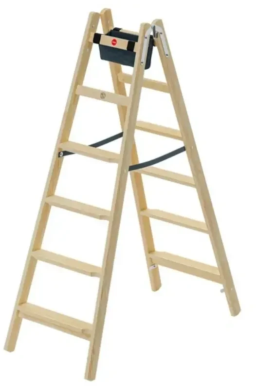 Hailo dvipusės kopėčios H77 ComfortLine / medinės / 2x6 laipteliai
