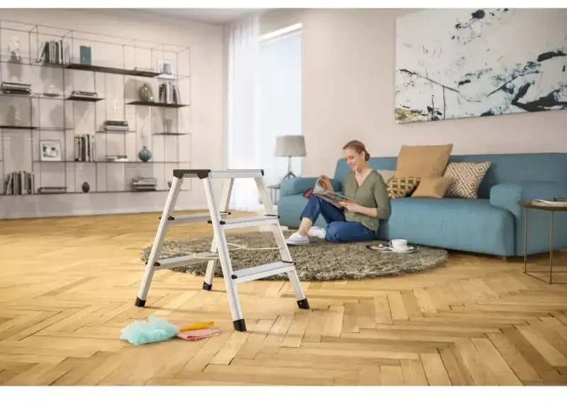Hailo laisvai stovinčios kopėčios dvipusė aliuminė 3 pakopų (L90 Step-ke)