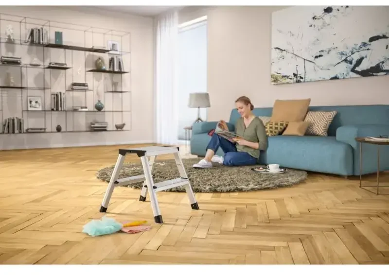 Hailo Laisvai stovinčios dvipusės aliuminio kopėčios su 2 pakopomis (4007126002464)