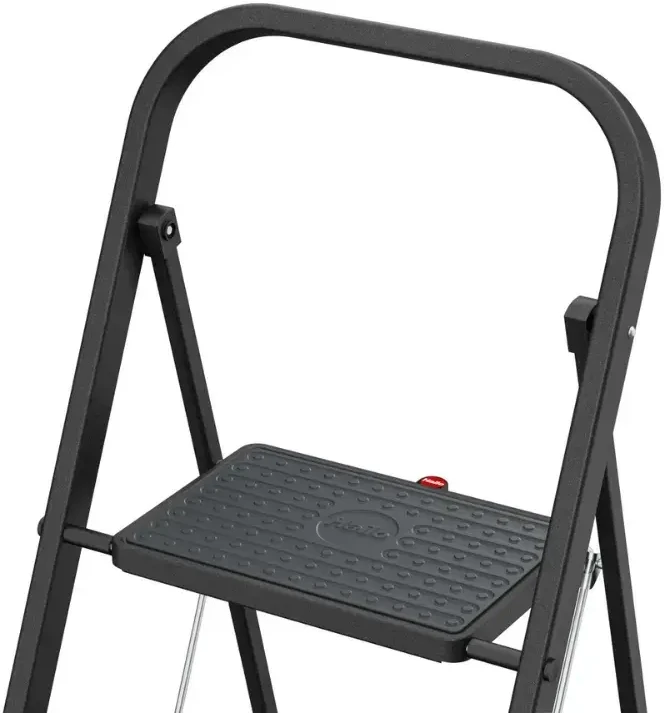 Hailo sulankstomas laiptelių suolas K44 StandardLine / plienas / 2 pakopos, apsauginė rankena / juodas