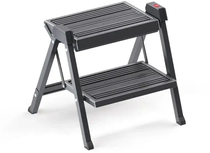 Hailo sulankstomas laiptelių suolas StepFix / plienas / 2 laipteliai / juodas